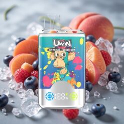 UWIN Crystal Twins 40000 Puff, Dupla Íz, 32ml, 850mAh, Type-C Áfonya-Jégen Nyári Őszibarack Ice