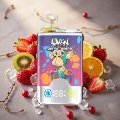 UWIN Crystal Twins 40000 Puff, Kettős Íz, 32ml, Type-C Eper-kivi-szőlőfagylalt