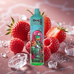 Uwin Tornado 35K Music 600mAh Mesh 1.0 Ohm Type-C Eldobható Vape Eper-málna Meggyfagylalt